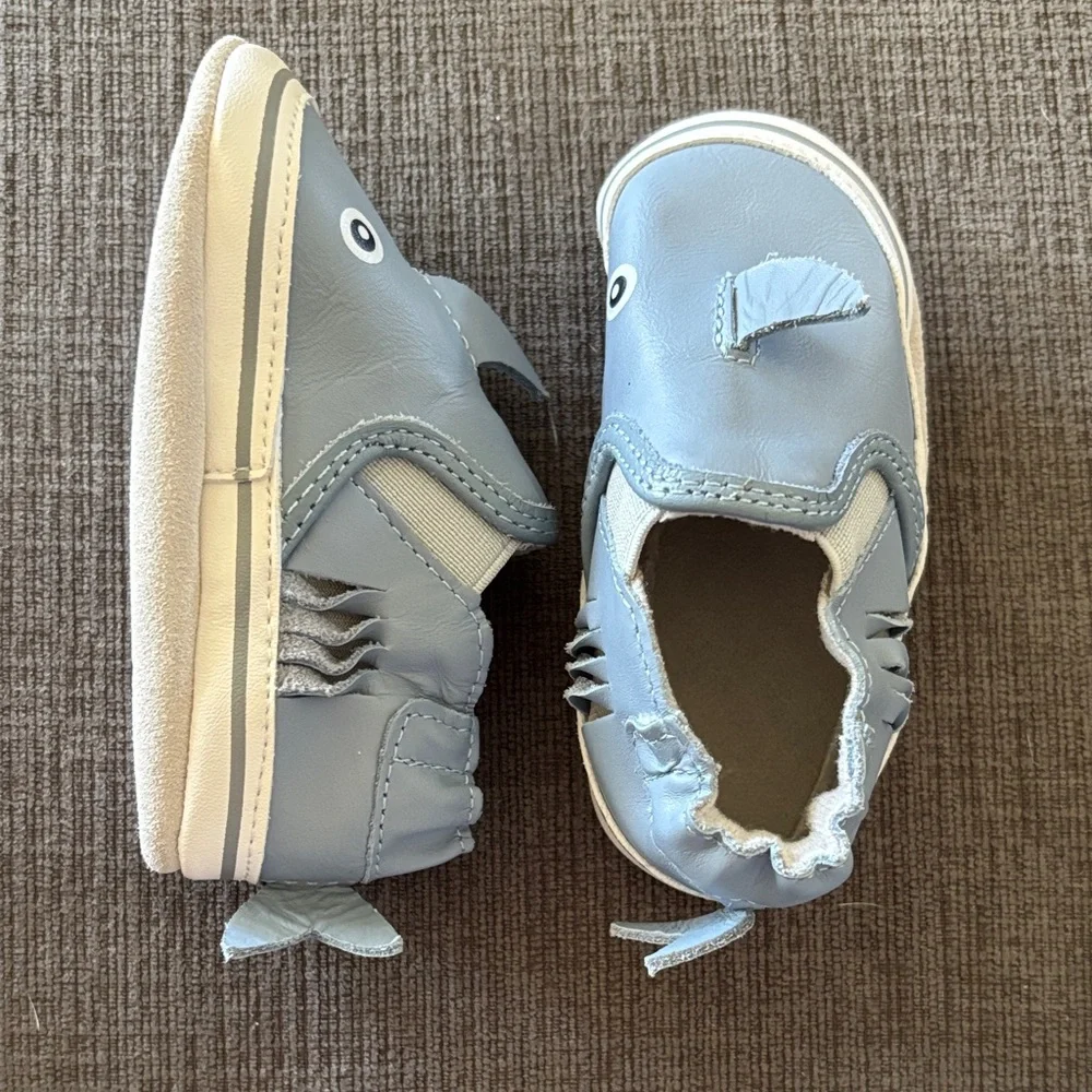 Robeez Blue Shark Moccasins for Kids